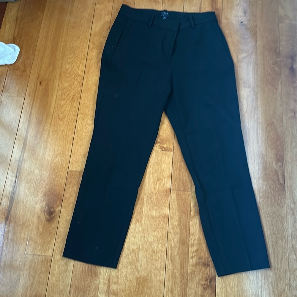 J Crew Ruby Cropped Pant with metal slide closures.